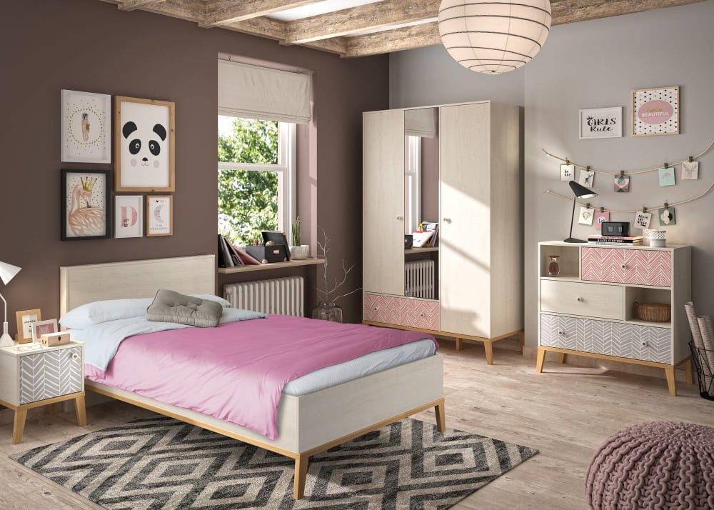Lit effet bois clair 120 x 200 cm - Maisons du Monde