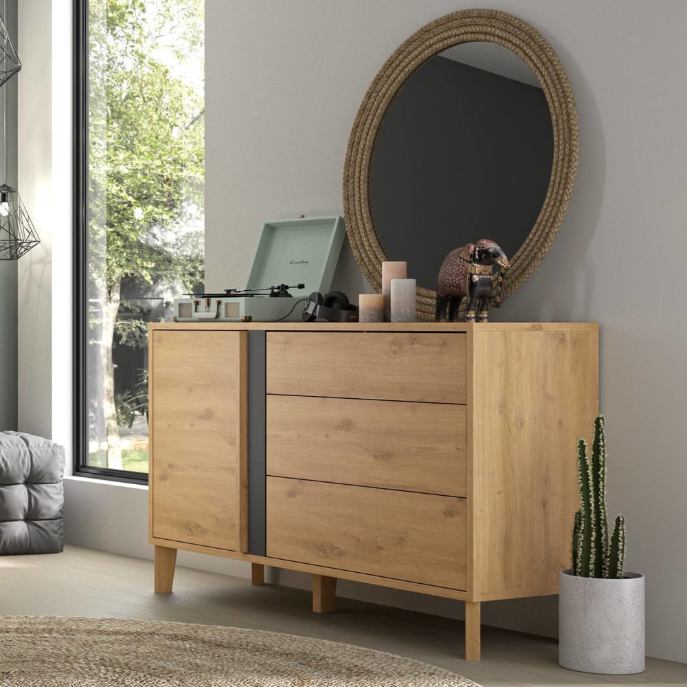 Commode 3 tiroirs effet bois clair - Maisons du Monde