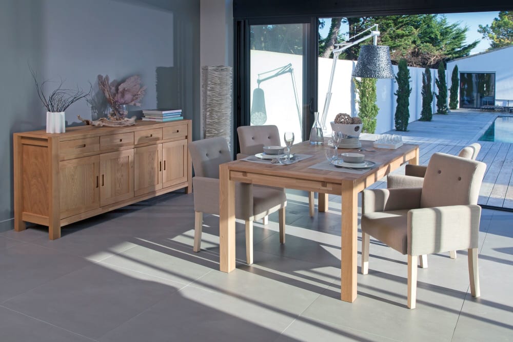 Buffet 4 portes, 4 tiroirs en bois finition chêne huilé - Maisons du Monde