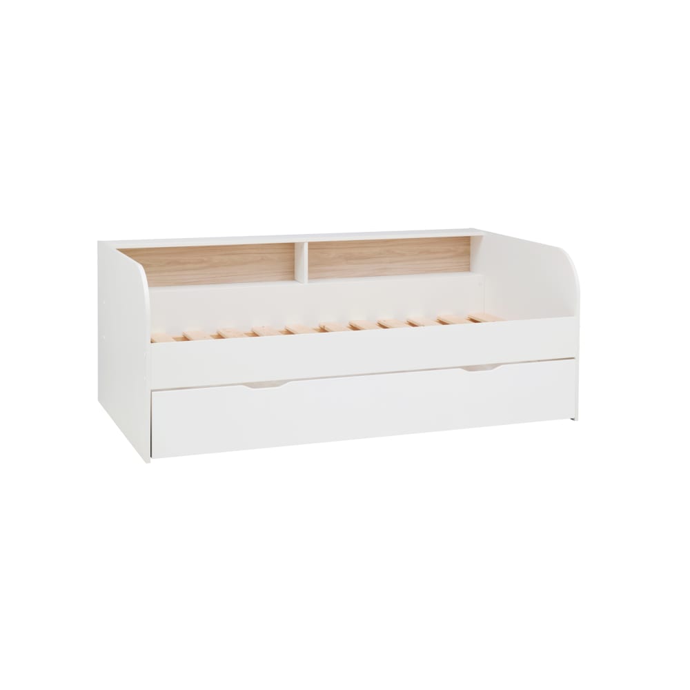 CAMIF - Lit gigogne effet bois blanc 90 x 190 cm