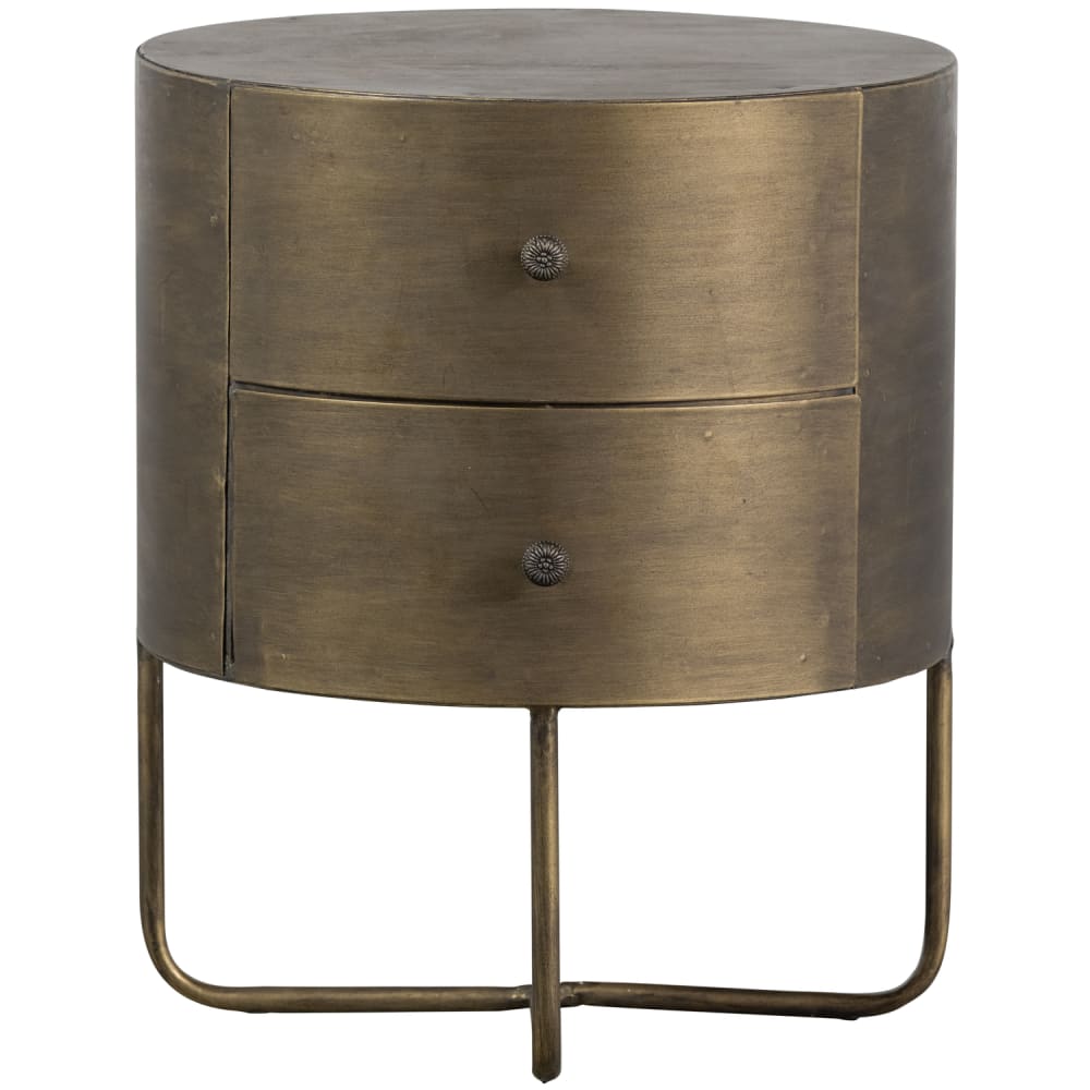 WOOOD Nachttisch aus Metall, Braun style modern Gold Metall