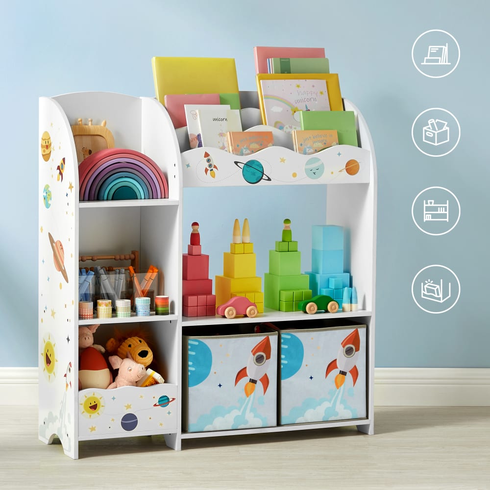 Étagère de rangement pour jouets étagères effet bois blanc (SONGMICS) - Image 2