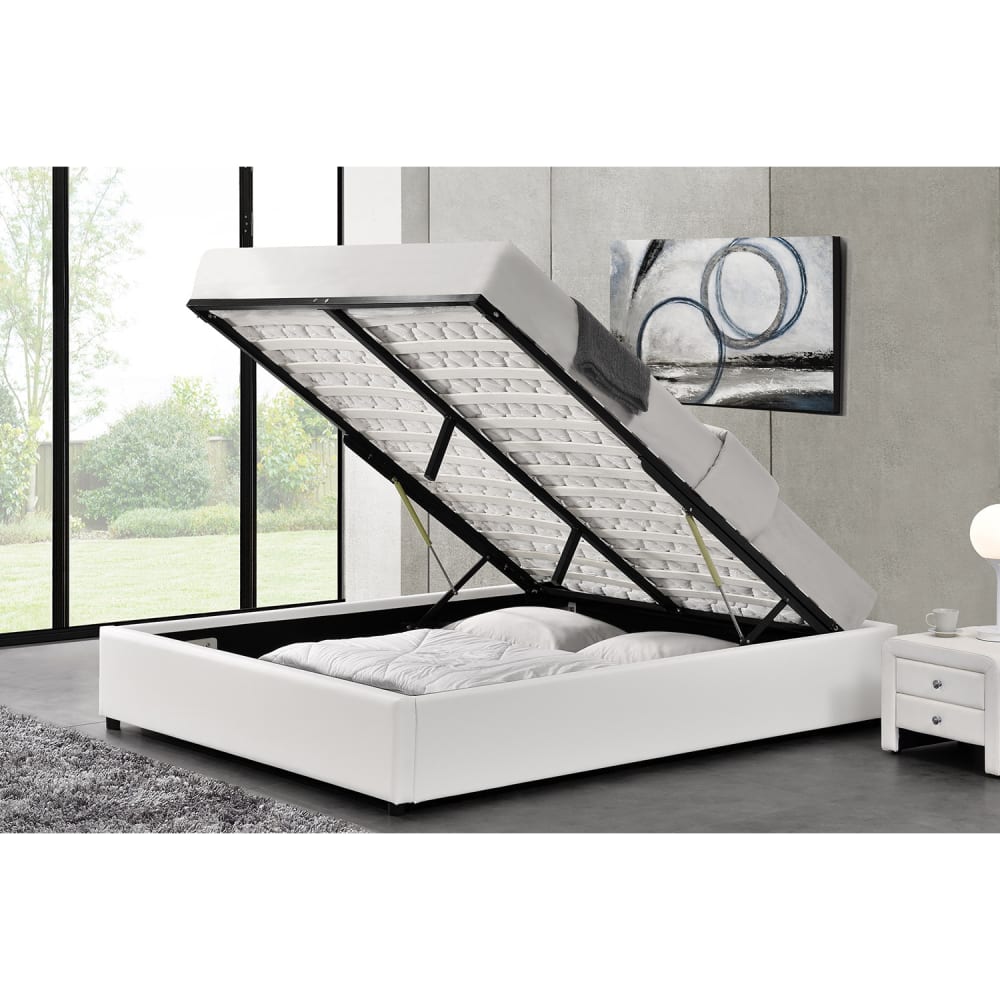 Lit coffre 160 x 200 cm blanc - Maisons du Monde
