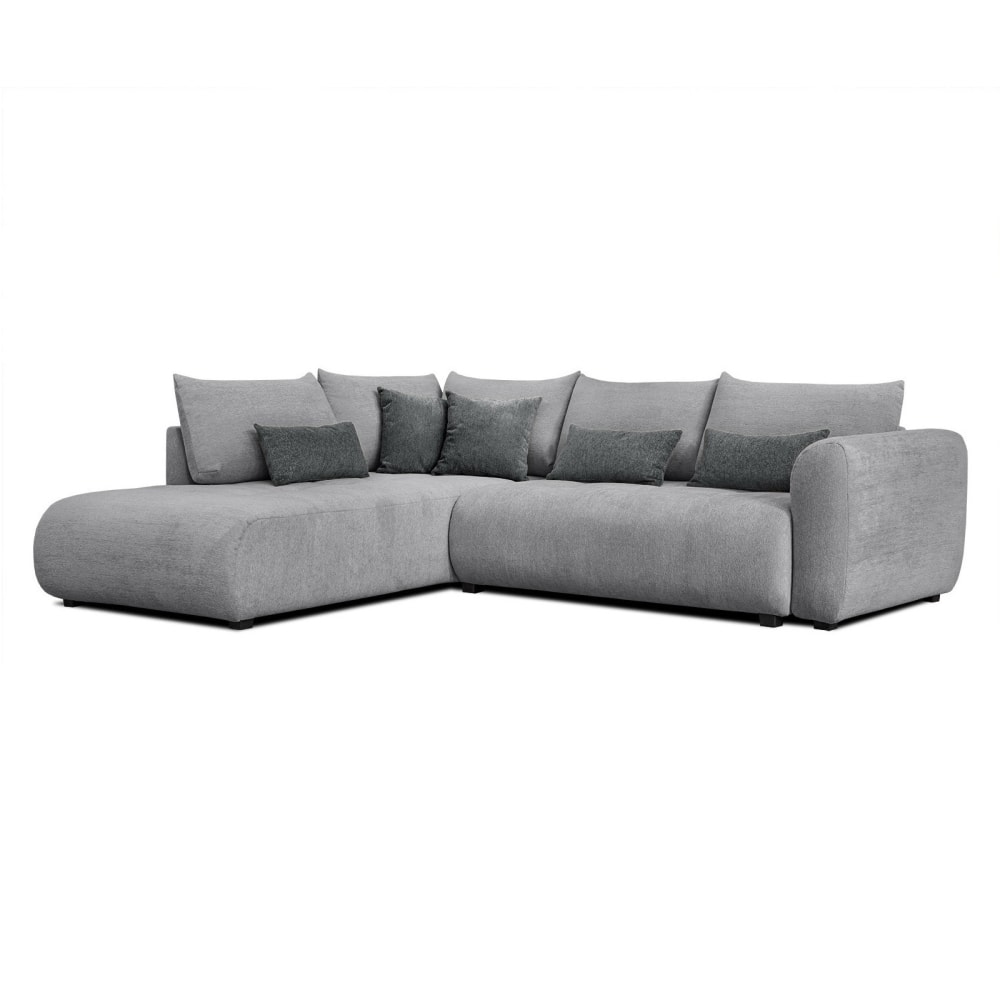 WOZIMO Ecksofa 5-Sitzer mit Schlaffunktion, grau Grau
