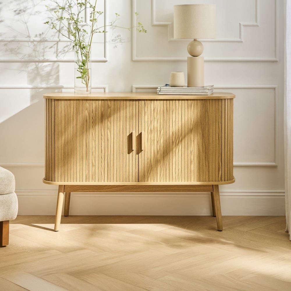 Vintage Sideboard Holzdekor 2 Schiebetüren - L110cm - Maisons Du