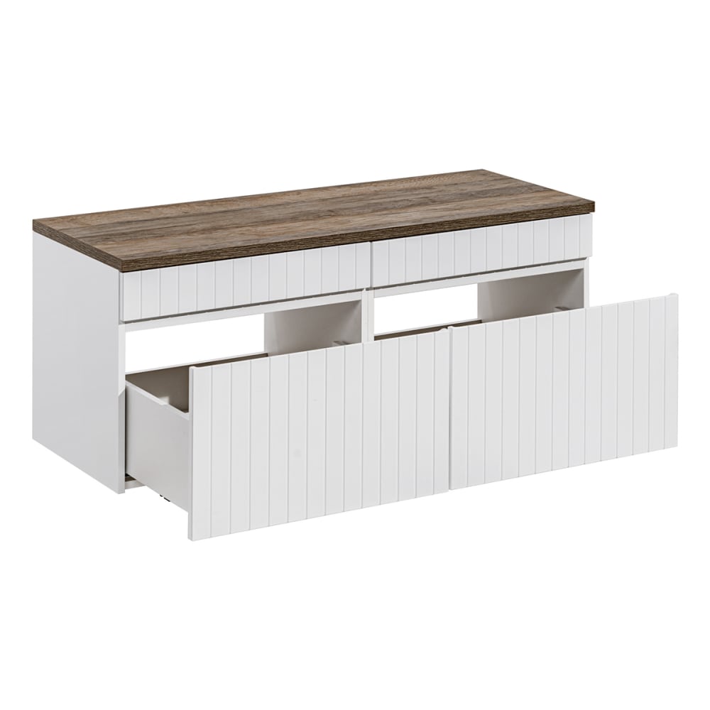 Waschtischunterschrank 120cm Laminierte Platten Weiß - Maisons Du