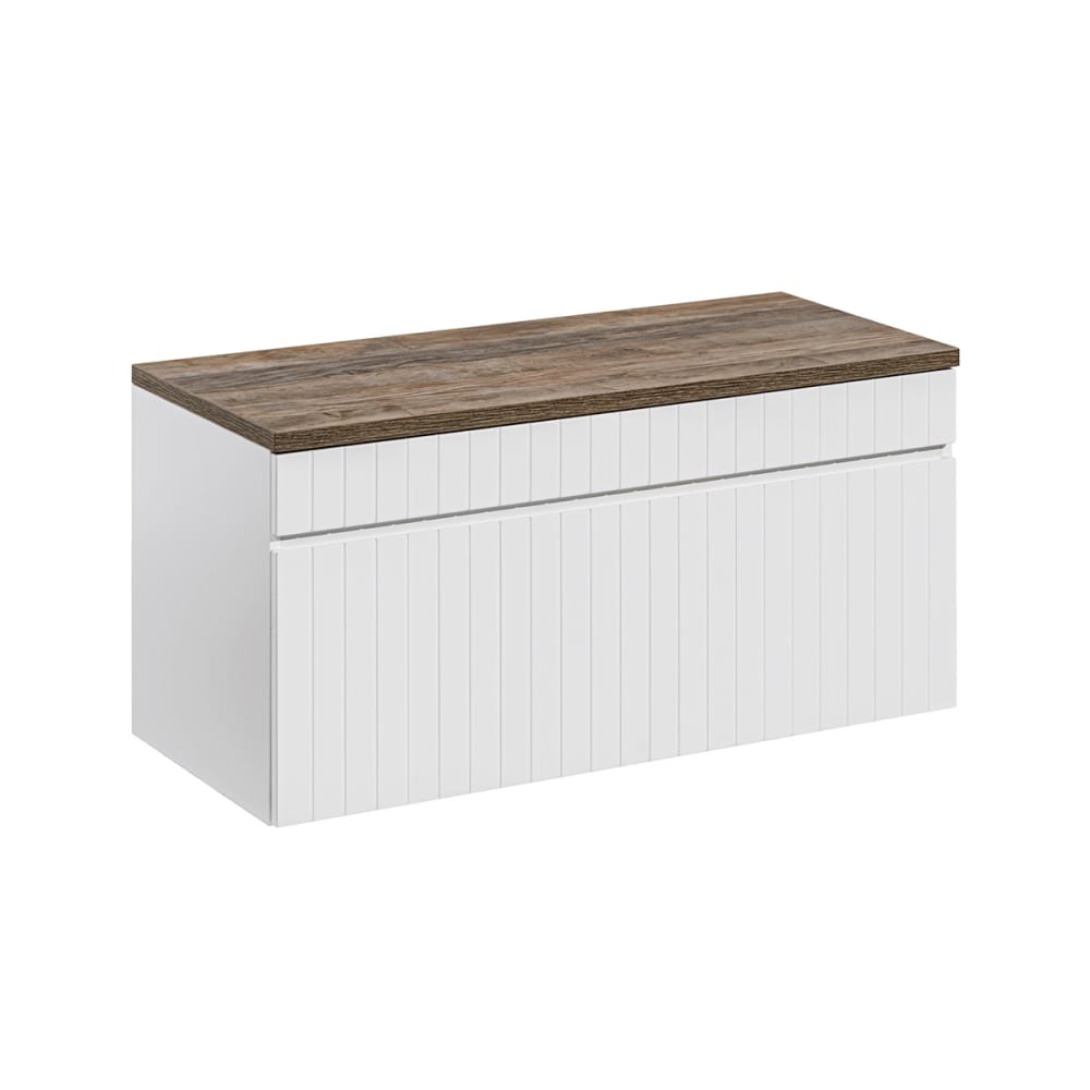 Petits meubles Waschtischunterschrank 100cm Laminierte Platten Weiß Weiß Spanplatte