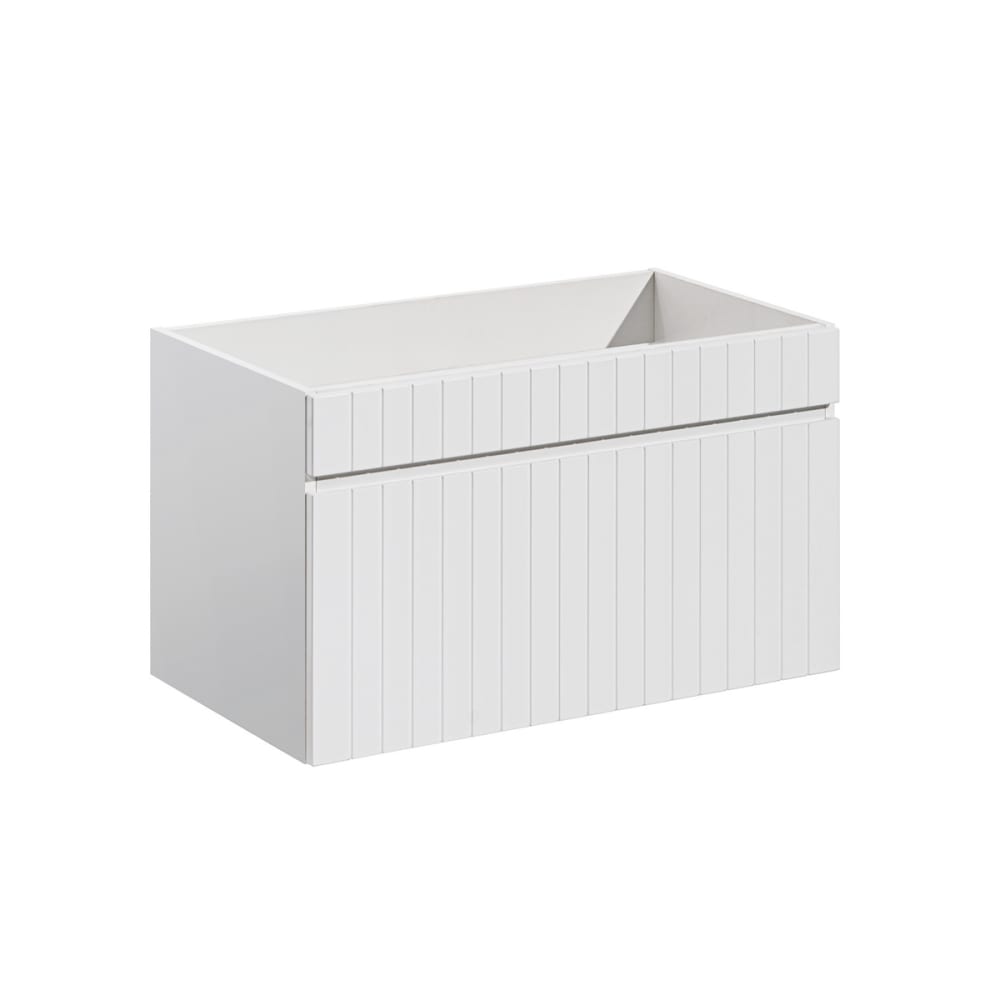 Petits meubles Waschtischunterschrank 80cm Laminierte Platten Weiß Weiß Spanplatte