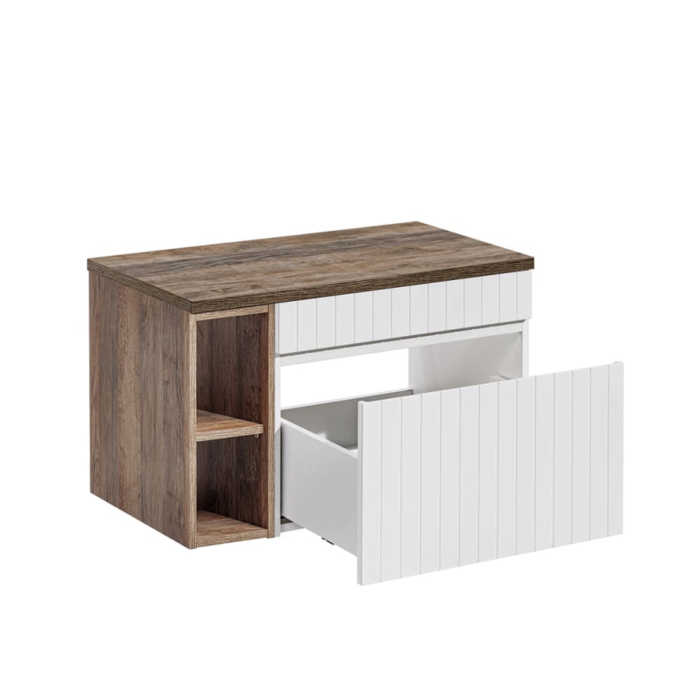 Waschbeckenunterschrank 80cm Laminierte Platten Weiß - Maisons Du