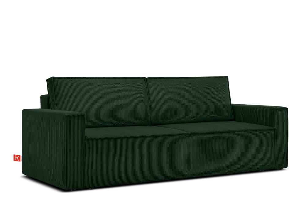 Schlafsofa in Pet Friendly Cord-Stoff, dunkelgrün - Maisons Du
