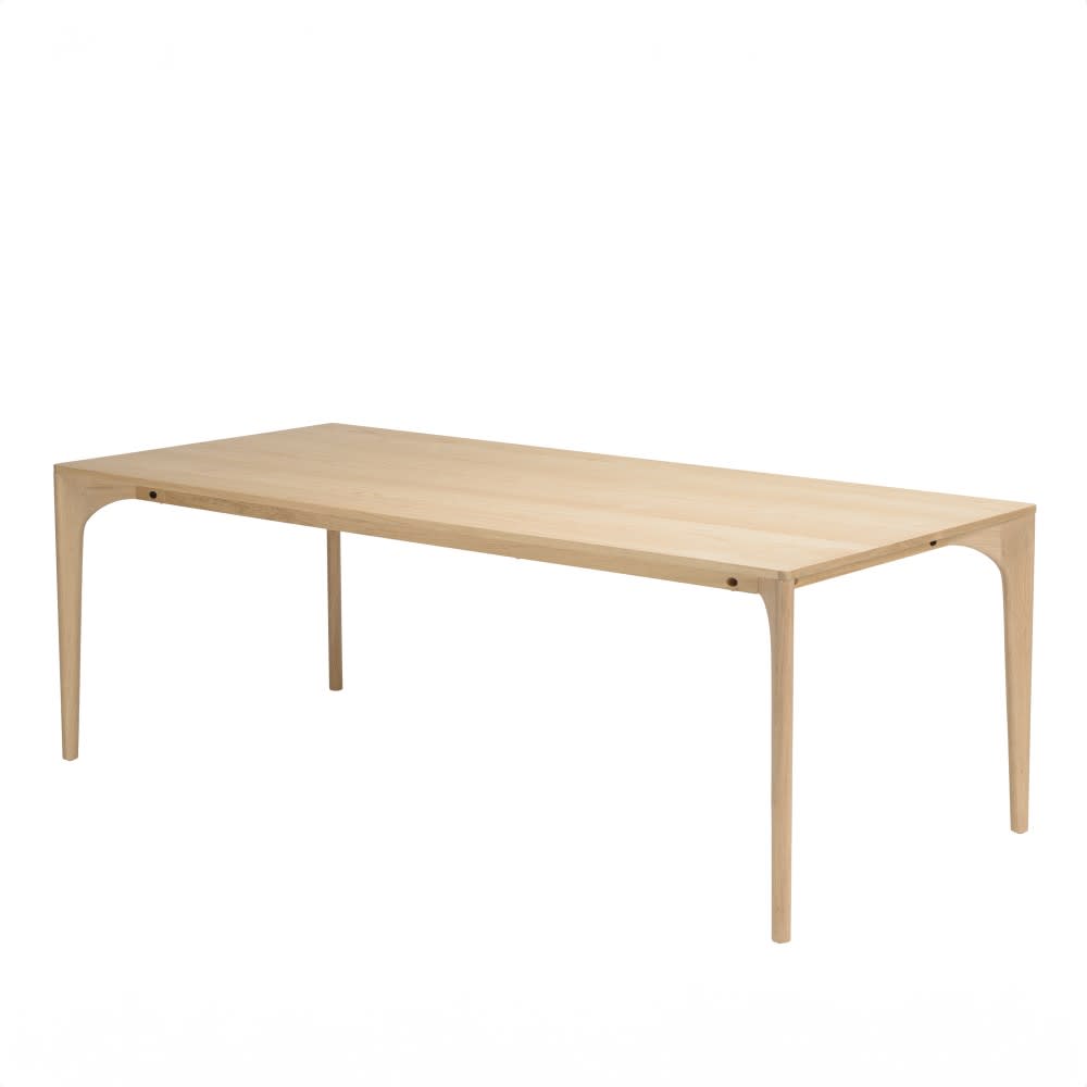 Table à manger rectangulaire naturelle pieds chêne massif L220