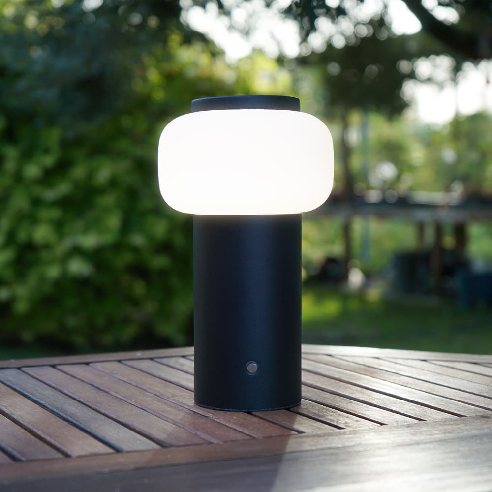 Tragbare LED-Außenleuchte Garten dimmbar schwarz 22,5 cm -