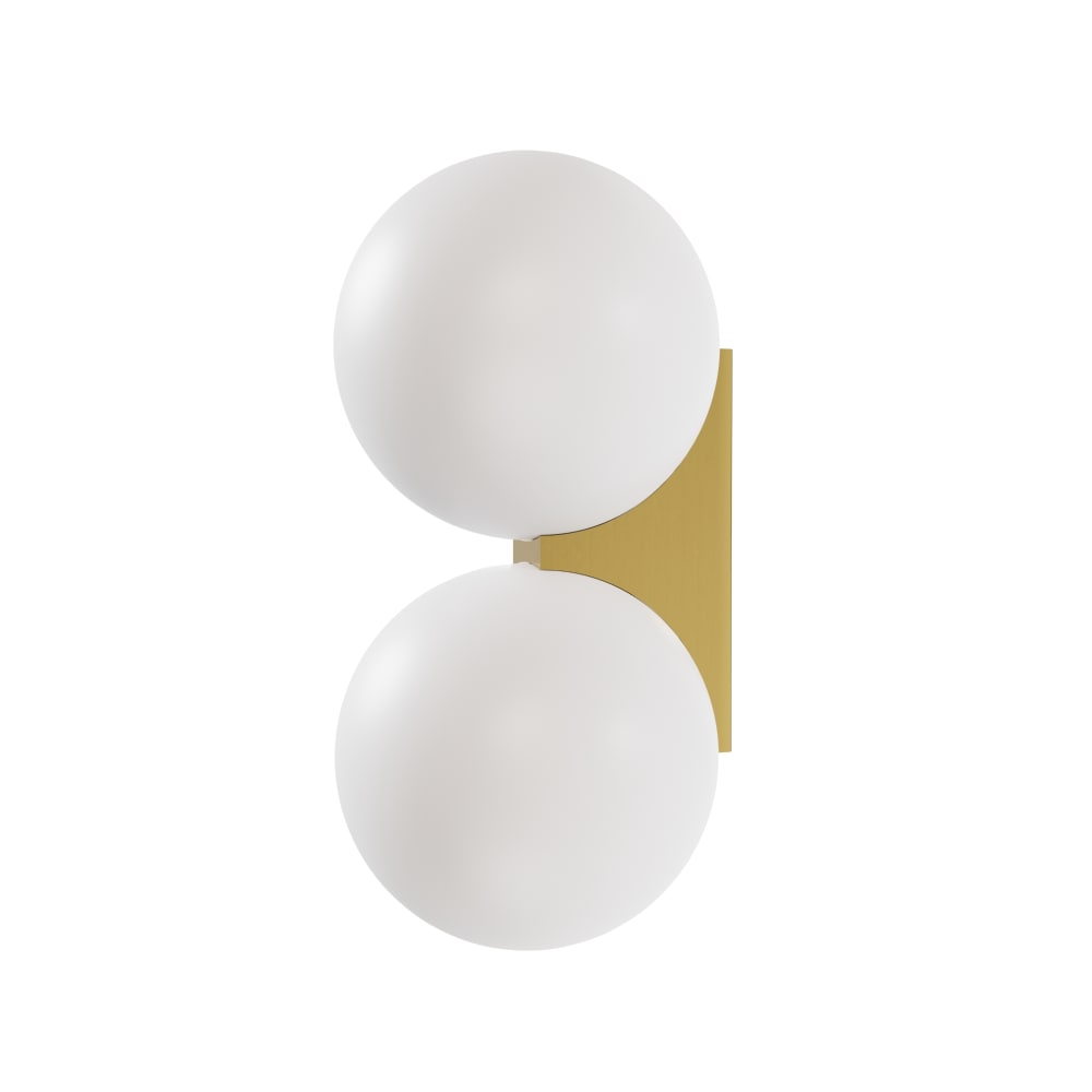 Applique murale double sphérique dorée et verre opalin ip44 2xg9 Applique murale double sphérique dorée et verre opalin ip44 2xg9
