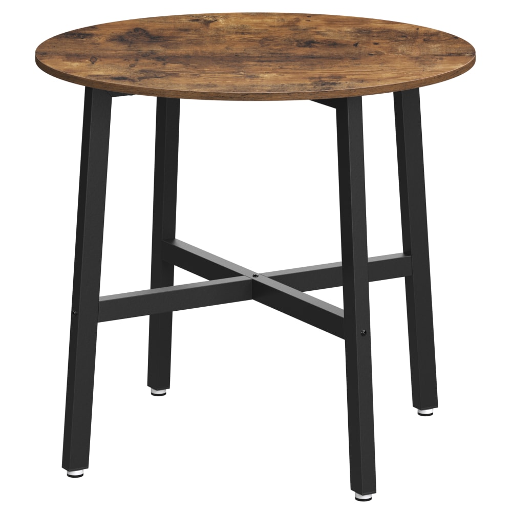 Table à manger ronde petite de cuisine 80 x 80 x 75 cm marron et noir Table à manger ronde petite de cuisine 80 x 80 x 75 cm marron et noir