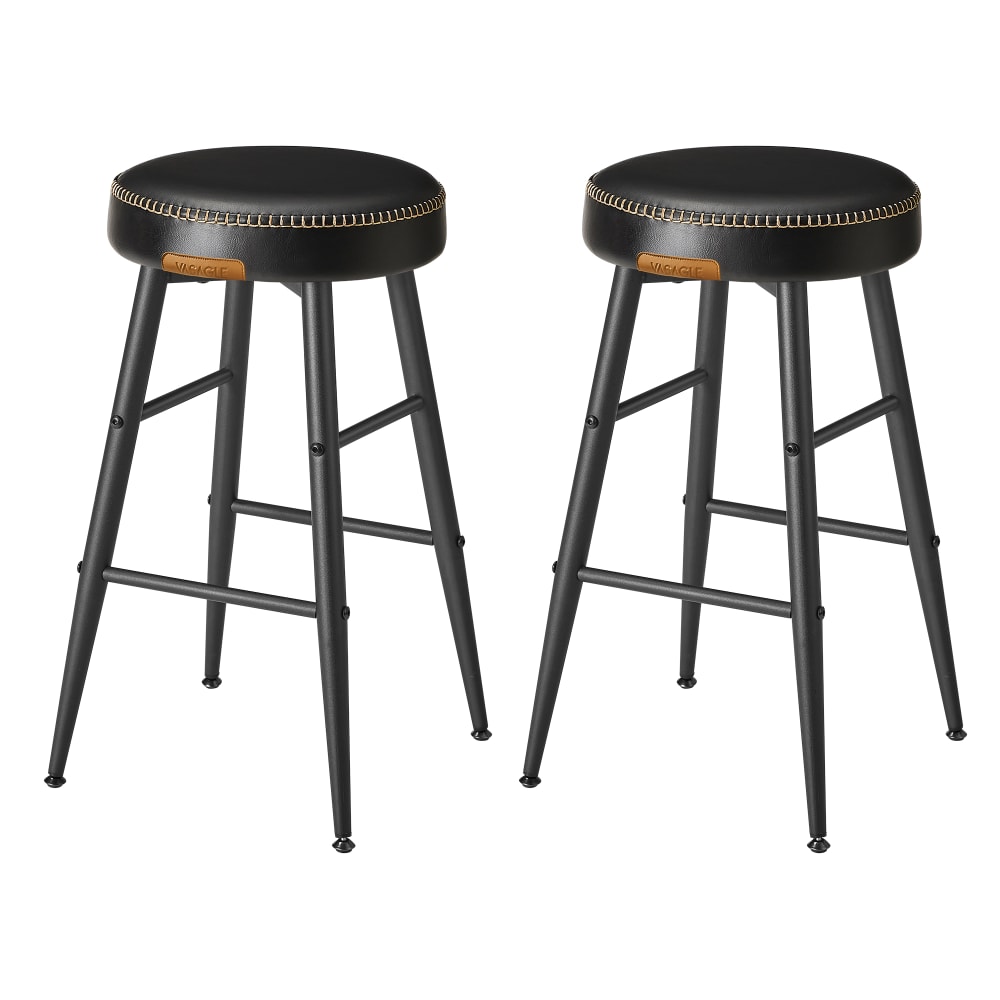 VASAGLE Tabourets de petit-déjeuner de comptoir de cuisine de bar bar noir style contemporain Noir Pes - Polyester - 50x63x50cm