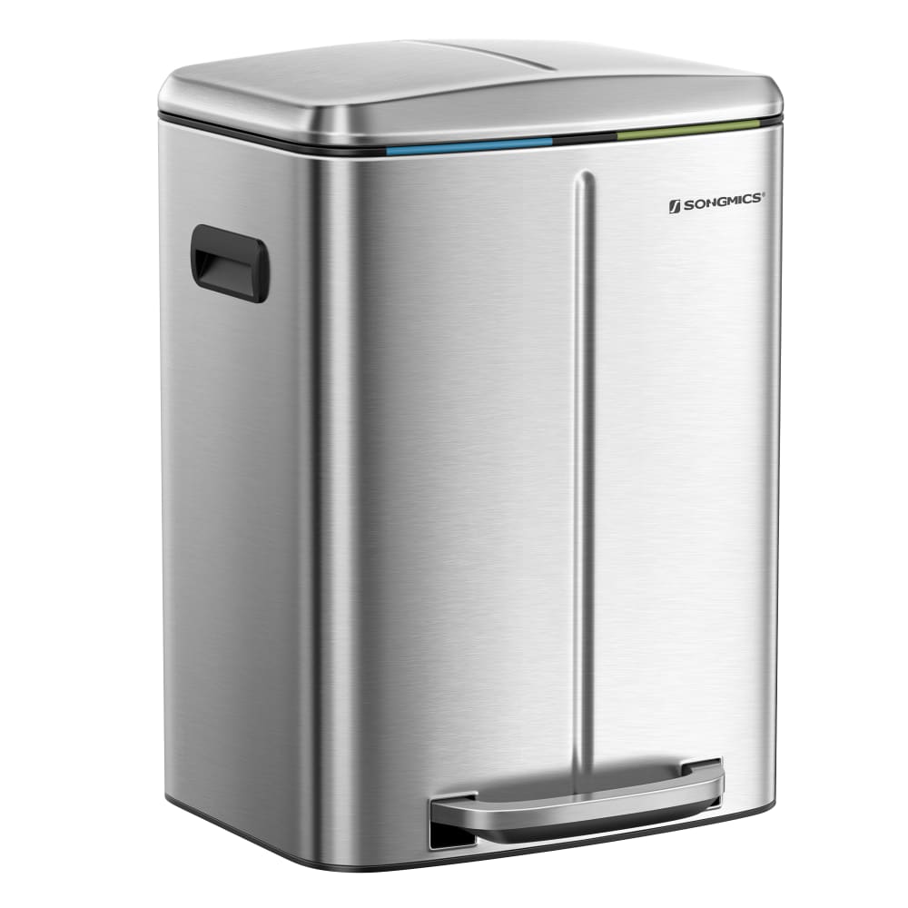 Poubelle de tri 2 x 20L - argent