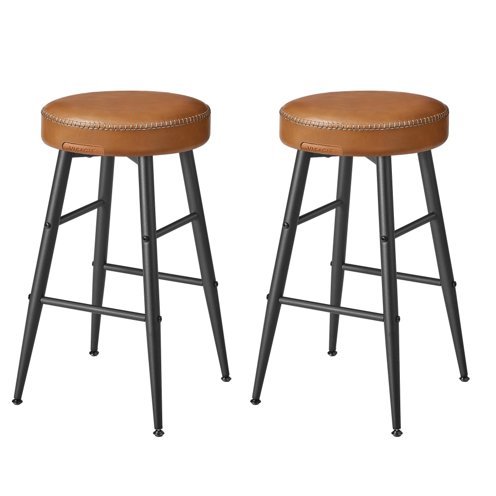 VASAGLE Tabourets de petit-déjeuner de comptoir de cuisine marron et noir style contemporain Marron Pes - Polyester - 50x63x50cm