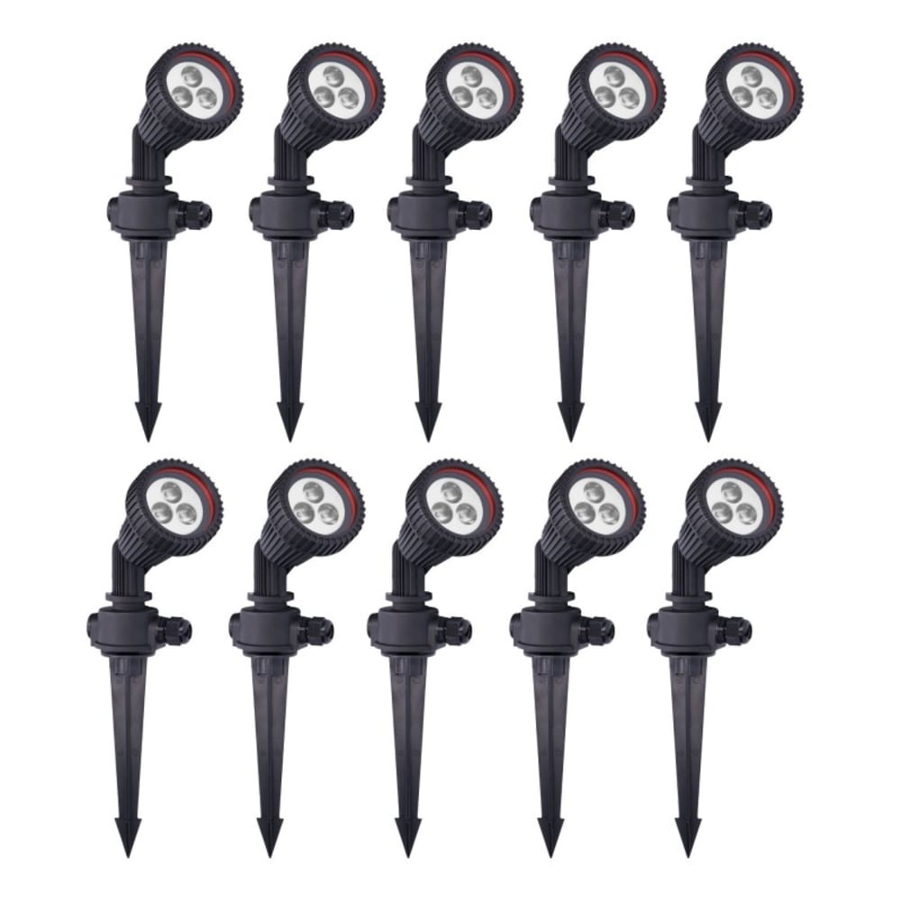 Projecteur Extérieur (10 pcs) GU10 Piquet de Jardin Noir Tidian