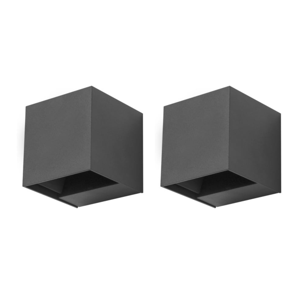 Applique Extérieure LED (2 pcs) Modulable 3000K Gris Urbain Rex