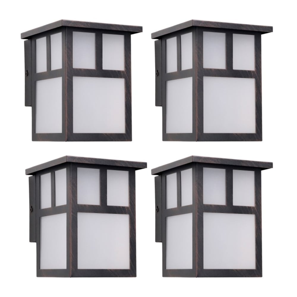 Applique Murale Style Japonais E27 Marron Rouille (4 pcs) Osaka