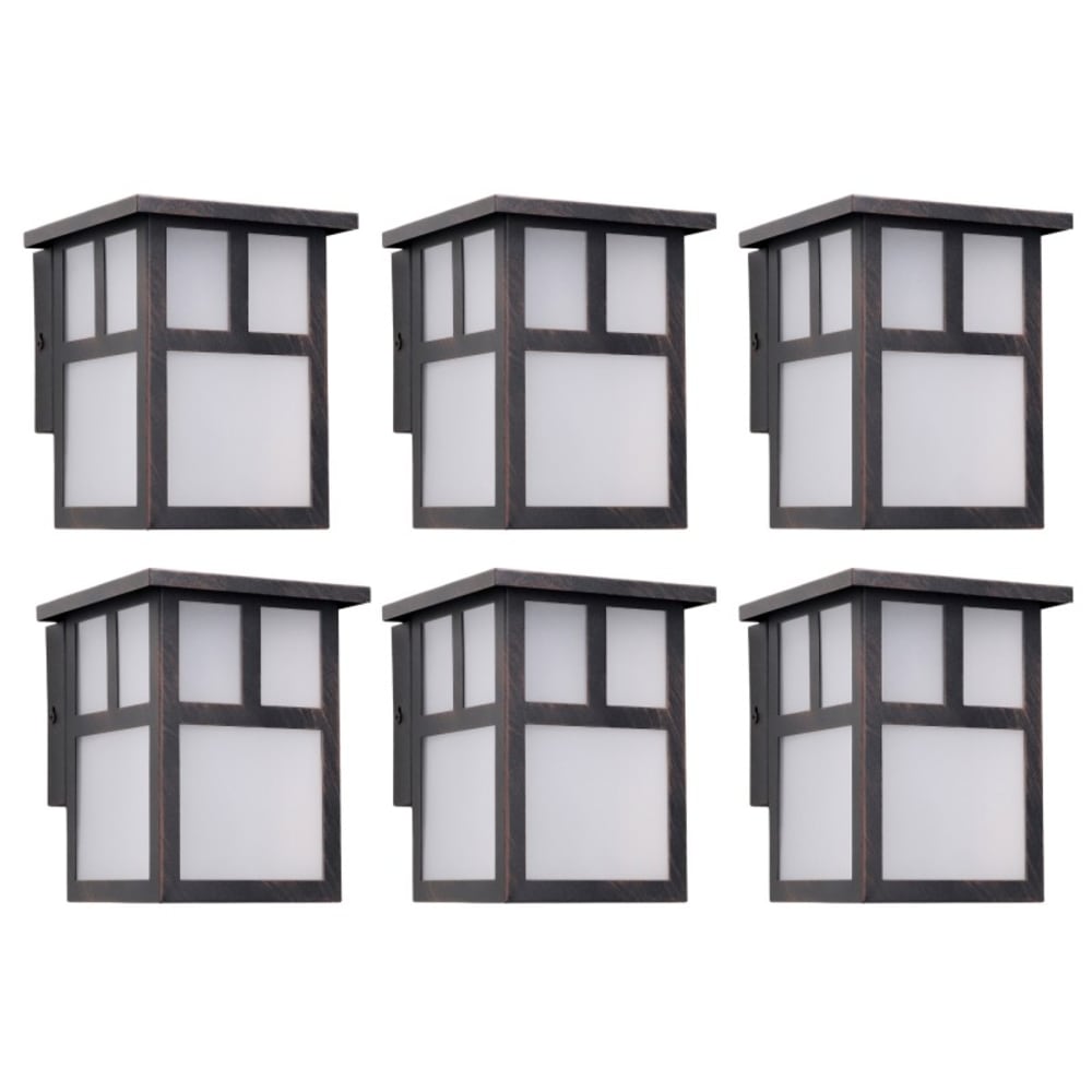 Applique Murale Style Japonais E27 Marron Rouille (6 pcs) Osaka