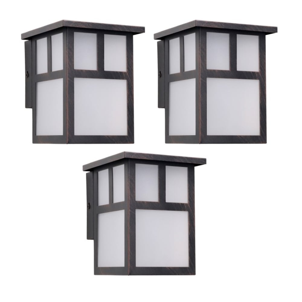 Applique Murale Style Japonais E27 Marron Rouille (3 pcs) Osaka