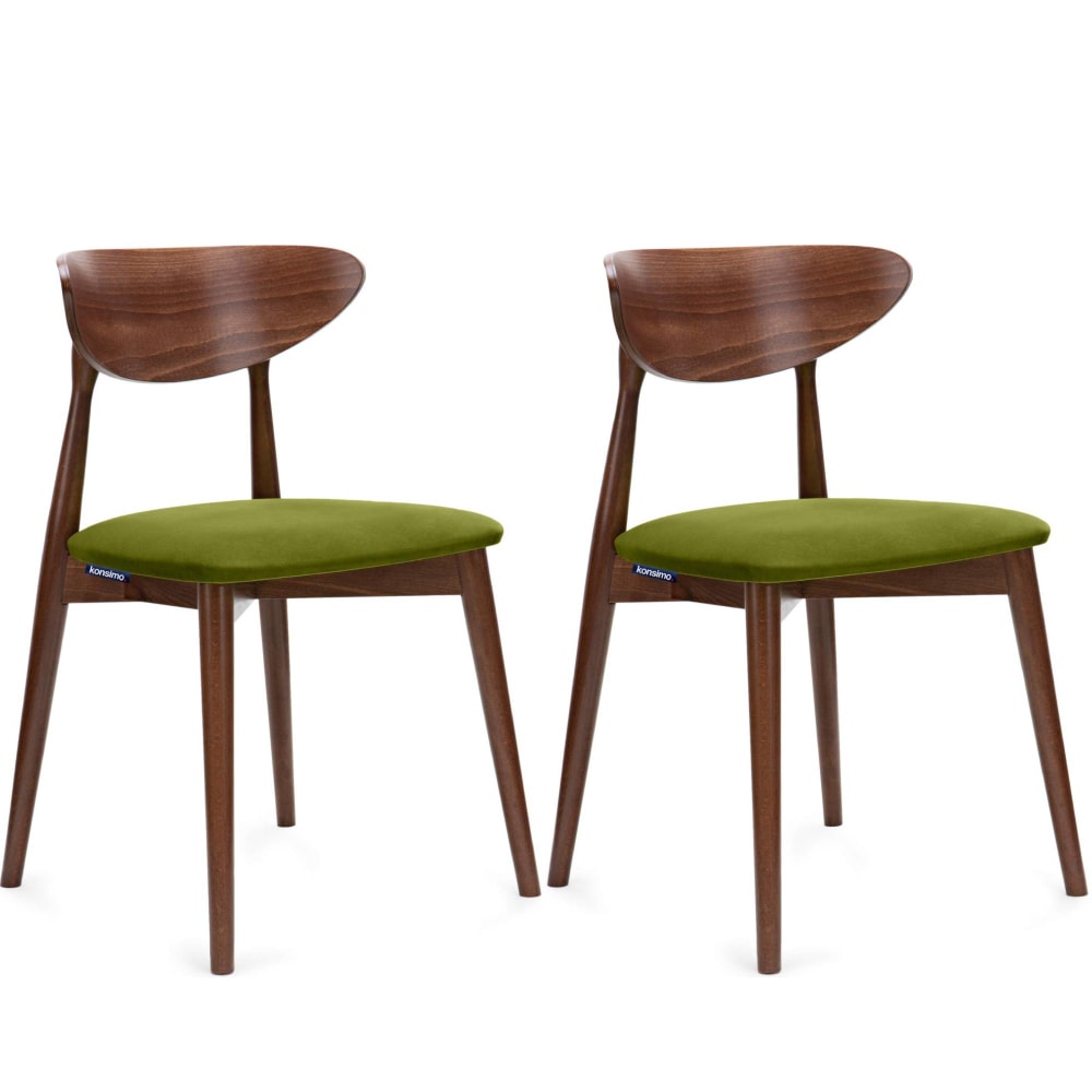 KONSIMO 2er Set Esszimmerstühle, Gestell aus Buche Massivholz, grün style classic chic - -