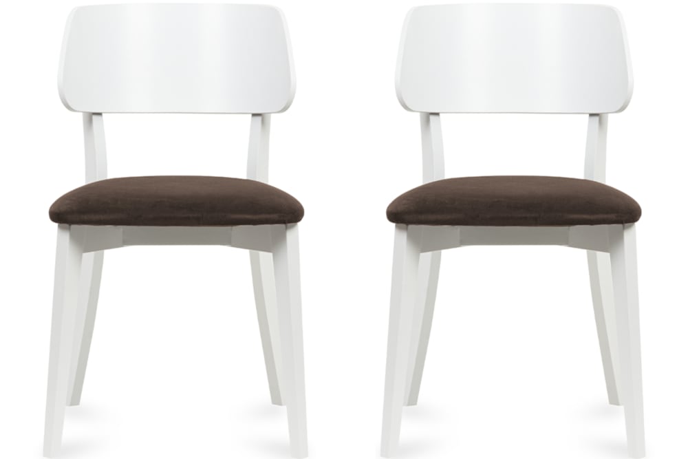 2er Set Esszimmerstühle, Gestell aus Massivholz, Velour-Sitz,