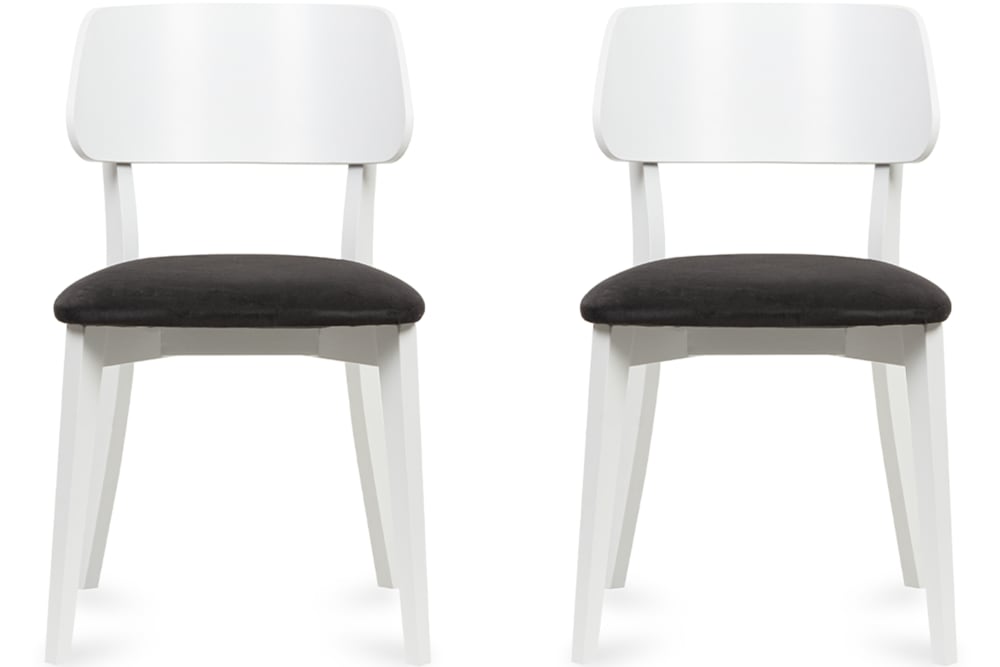 2er Set Esszimmerstühle, Gestell aus Massivholz, Velour-Sitz,