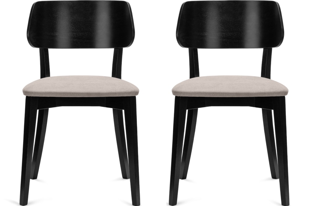 2er Set Esszimmerstühle, Gestell aus Massivholz, Veloursitz,