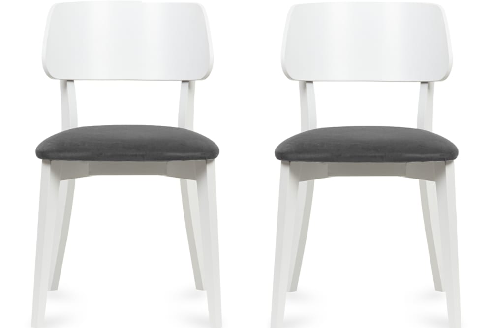 2er Set Esszimmerstühle, Gestell aus Massivholz, Velour-Sitz,