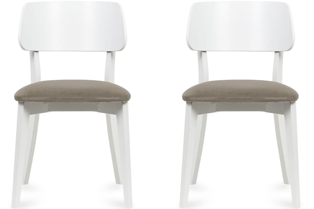 2er Set Esszimmerstühle, Gestell aus Massivholz, Velour-Sitz,