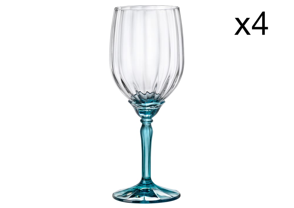 Lot de 4 Verres à vin, transparent, 38 cl