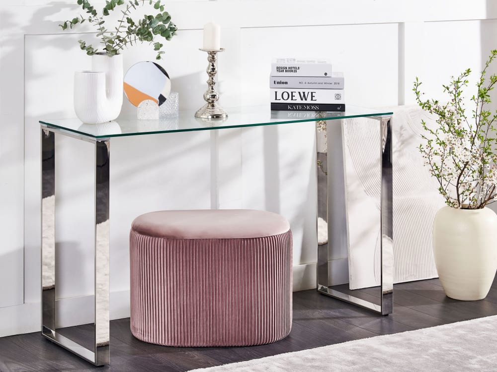 Console verre de sécurité argenté