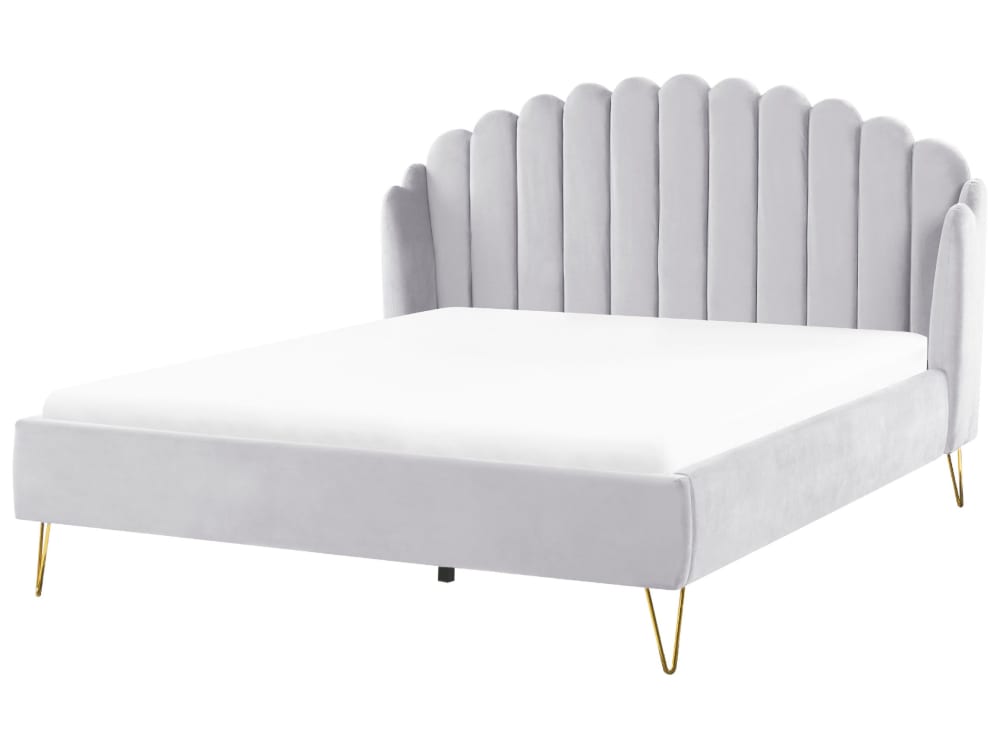 Doppelbett Aus Stoff 180X200, Grau