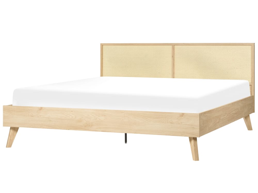 Doppelbett Aus Rattan 180X200, Braun