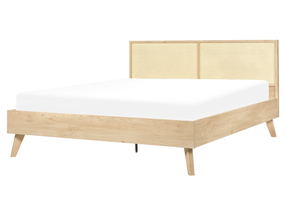 Doppelbett Aus Rattan 160X200, Braun