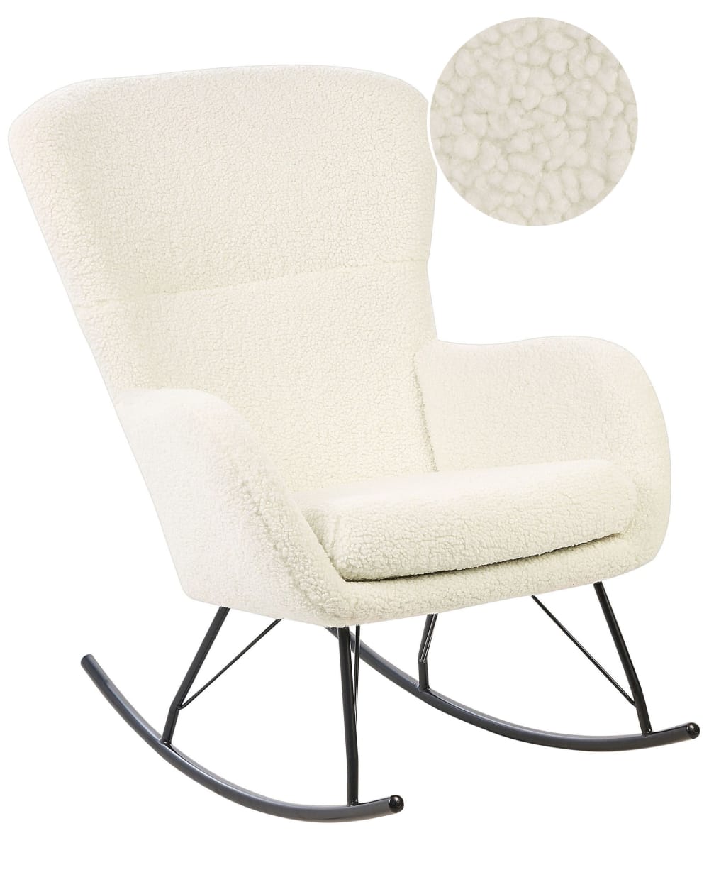 fauteuil à bascule bouclé