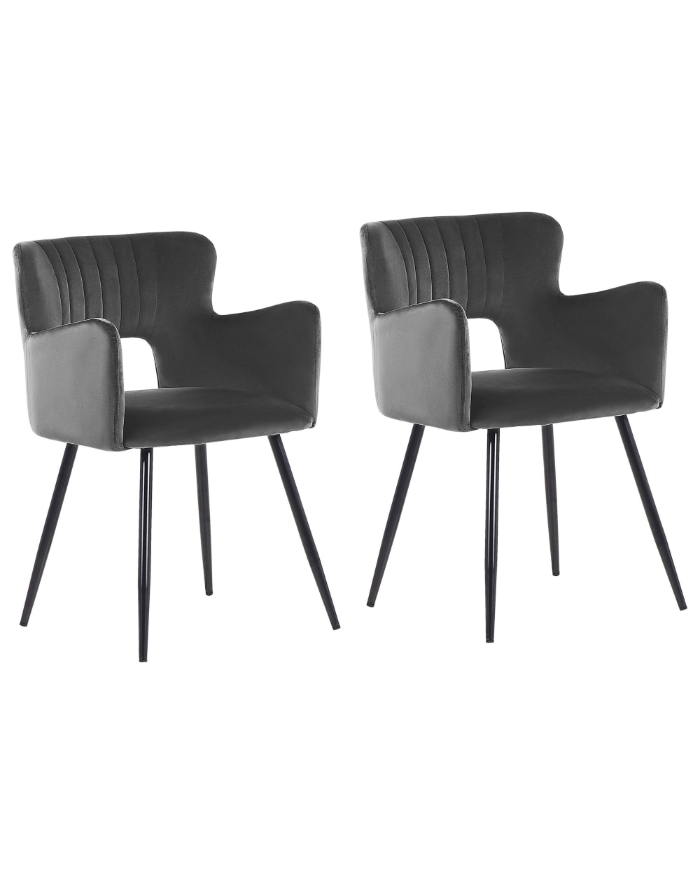 lot 2 chaises salle - tissu gris