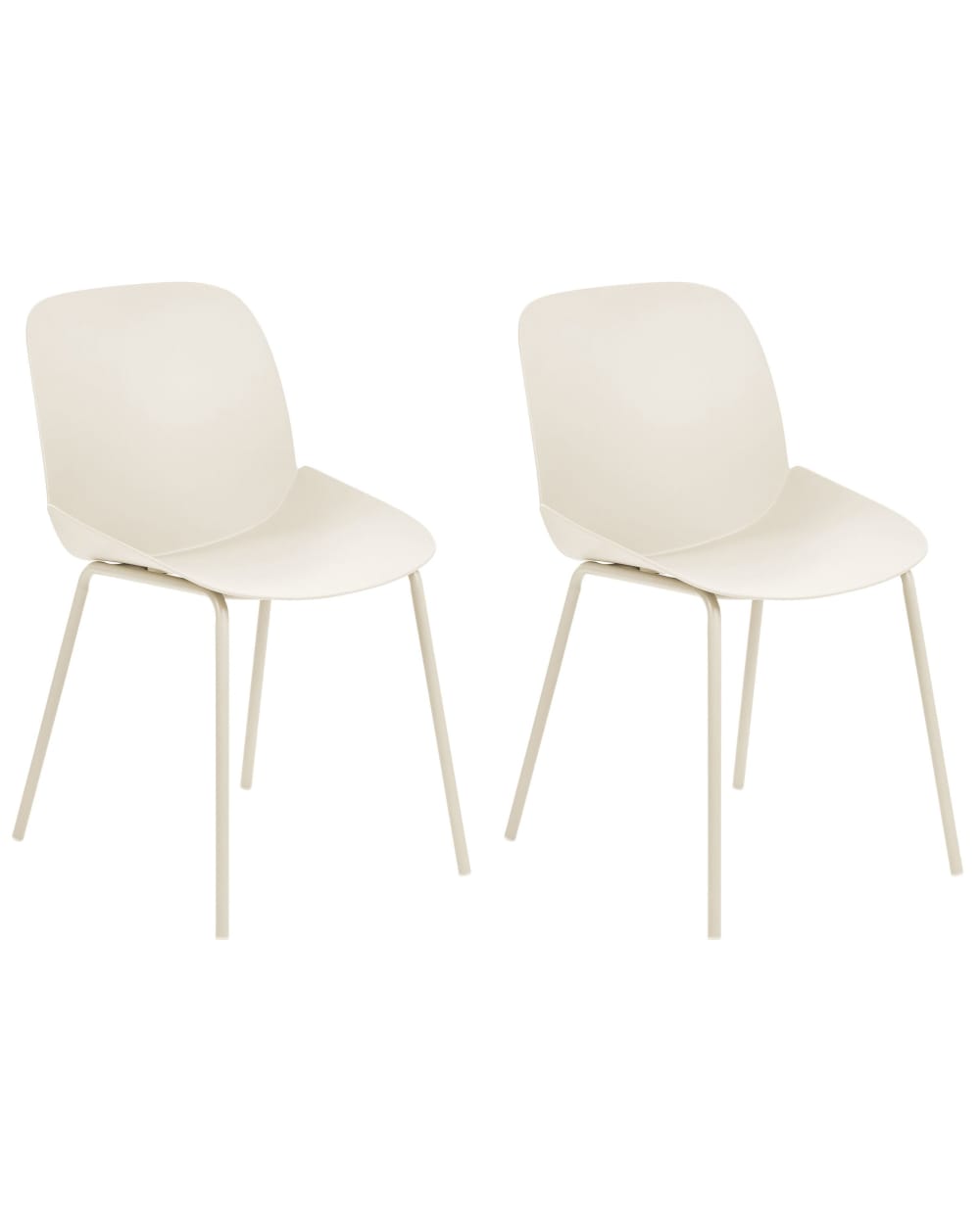 Beliani Esszimmerstuhl 2er Set aus Kunststoff, beige style modern - Pvc - Polyvinlychlorid