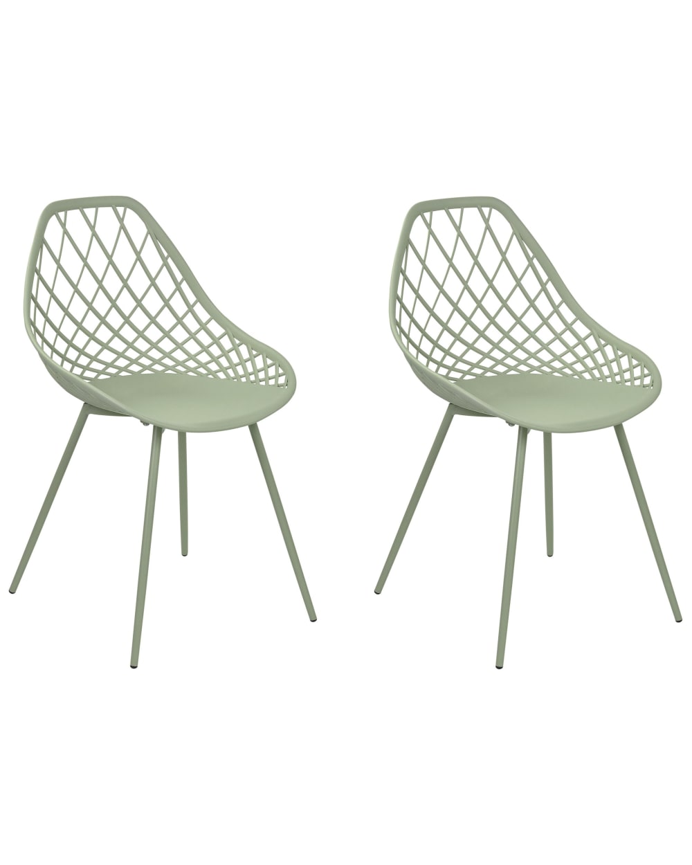 Beliani Esszimmerstuhl 2er Set aus Kunststoff, grün style modern - Pvc - Polyvinlychlorid