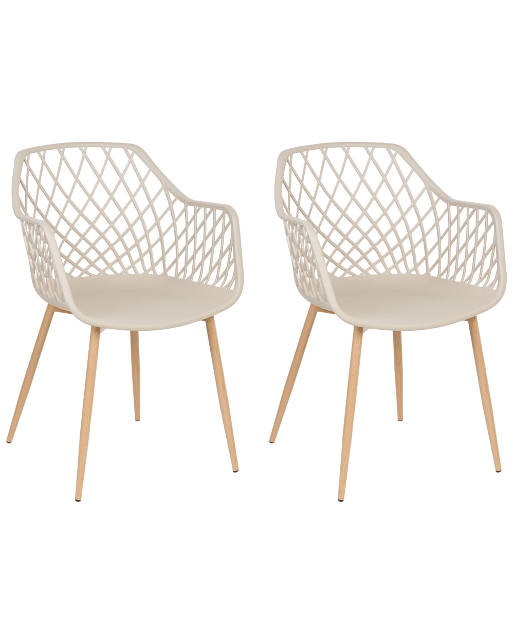 Beliani Esszimmerstuhl 2er Set aus Kunststoff, beige style modern - Pvc - Polyvinlychlorid