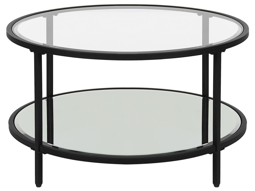Beliani Couchtisch aus Sicherheitsglas, schwarz style modern - Stoff