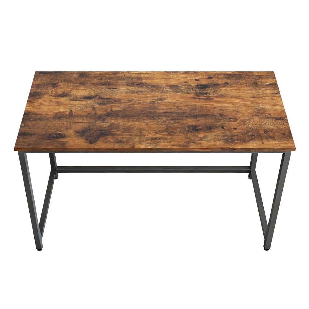 VASAGLE Bureau d'ordinateur pour chambre salon 120 x 60 x 76 cm marron et noir style industriel Marron Bois - 120x76x60cm
