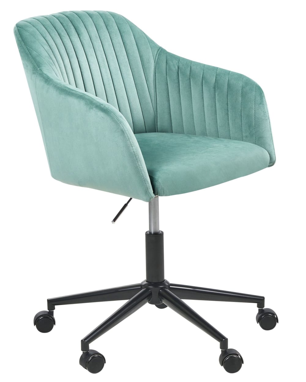 Chaise de bureau velours vert menthe
