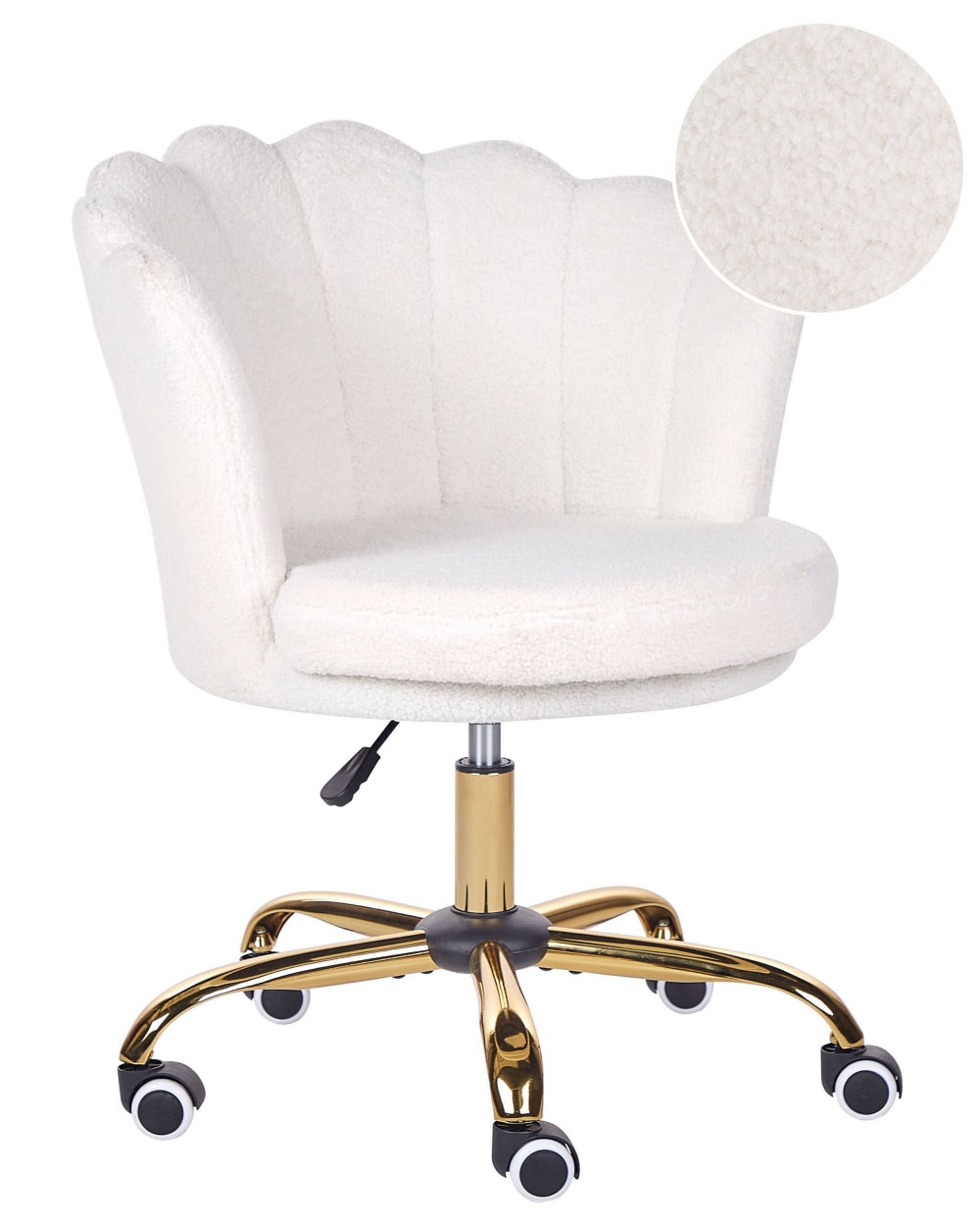 Chaise de bureau bouclé blanc