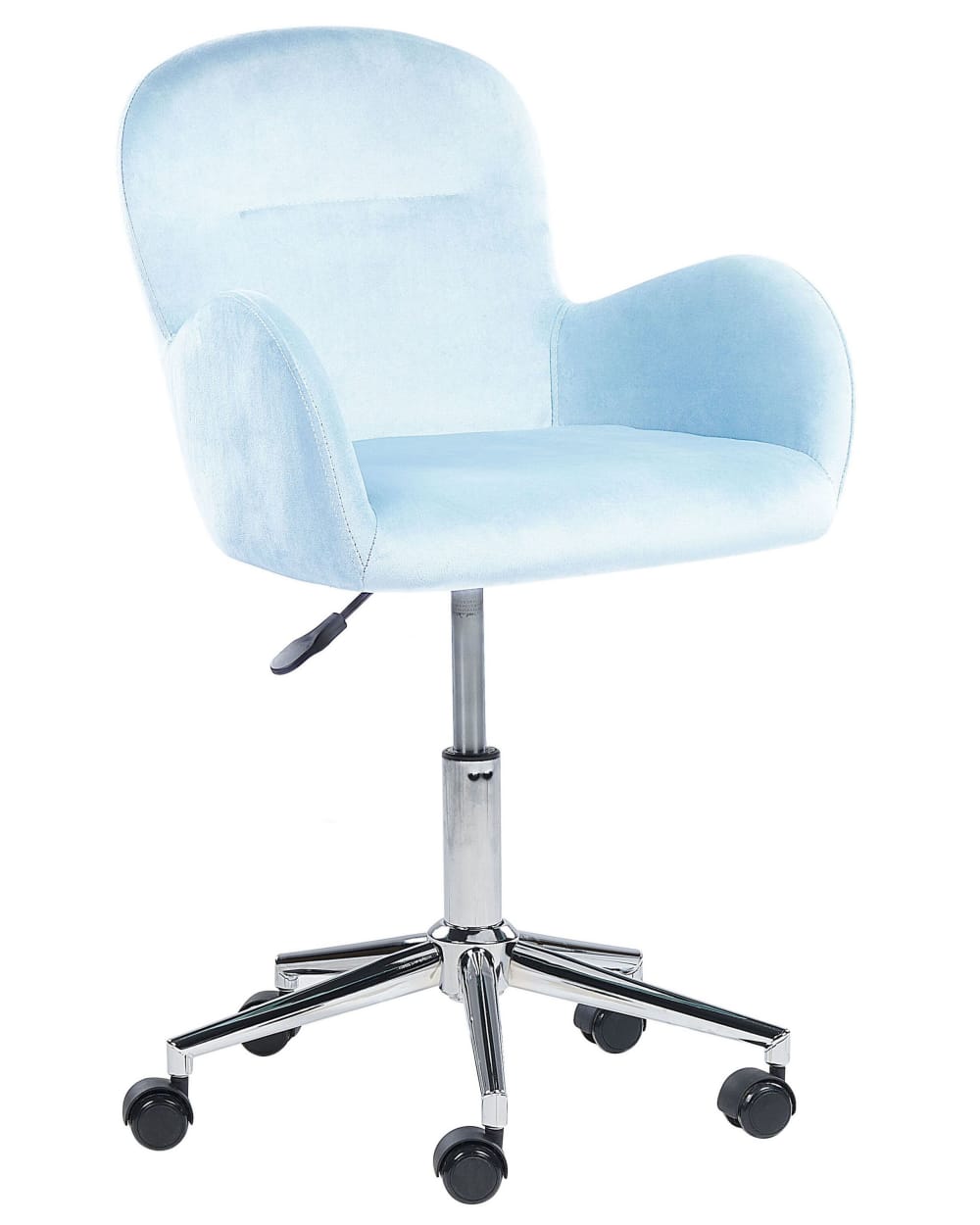 Chaise de bureau velours bleu clair