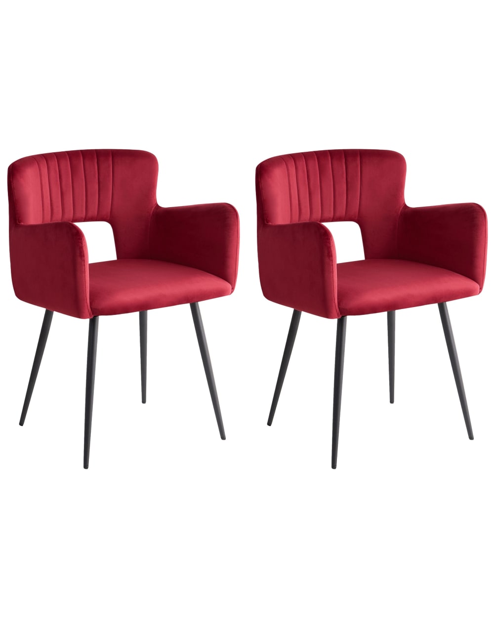 lot 2 chaises salle - rouge