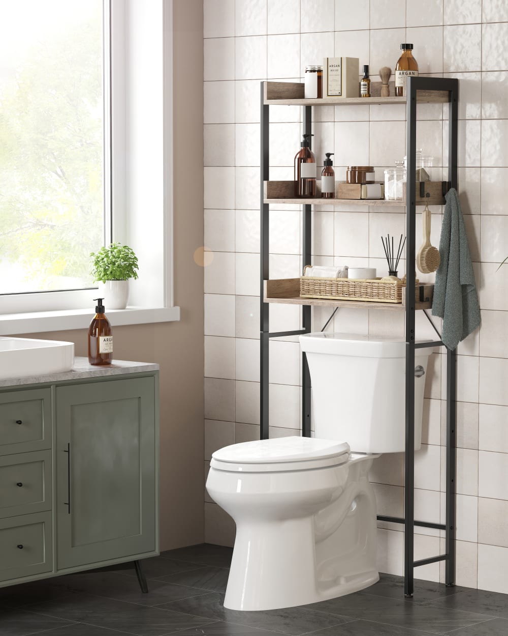 Étagère de toilette à 3 niveaux de salle de bain gain de place facile - Maisons du Monde