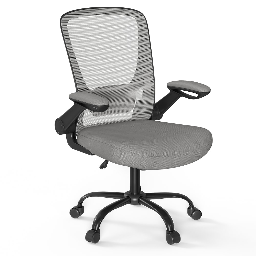 Fauteuil de bureau avec accoudoirs toile respirante gris